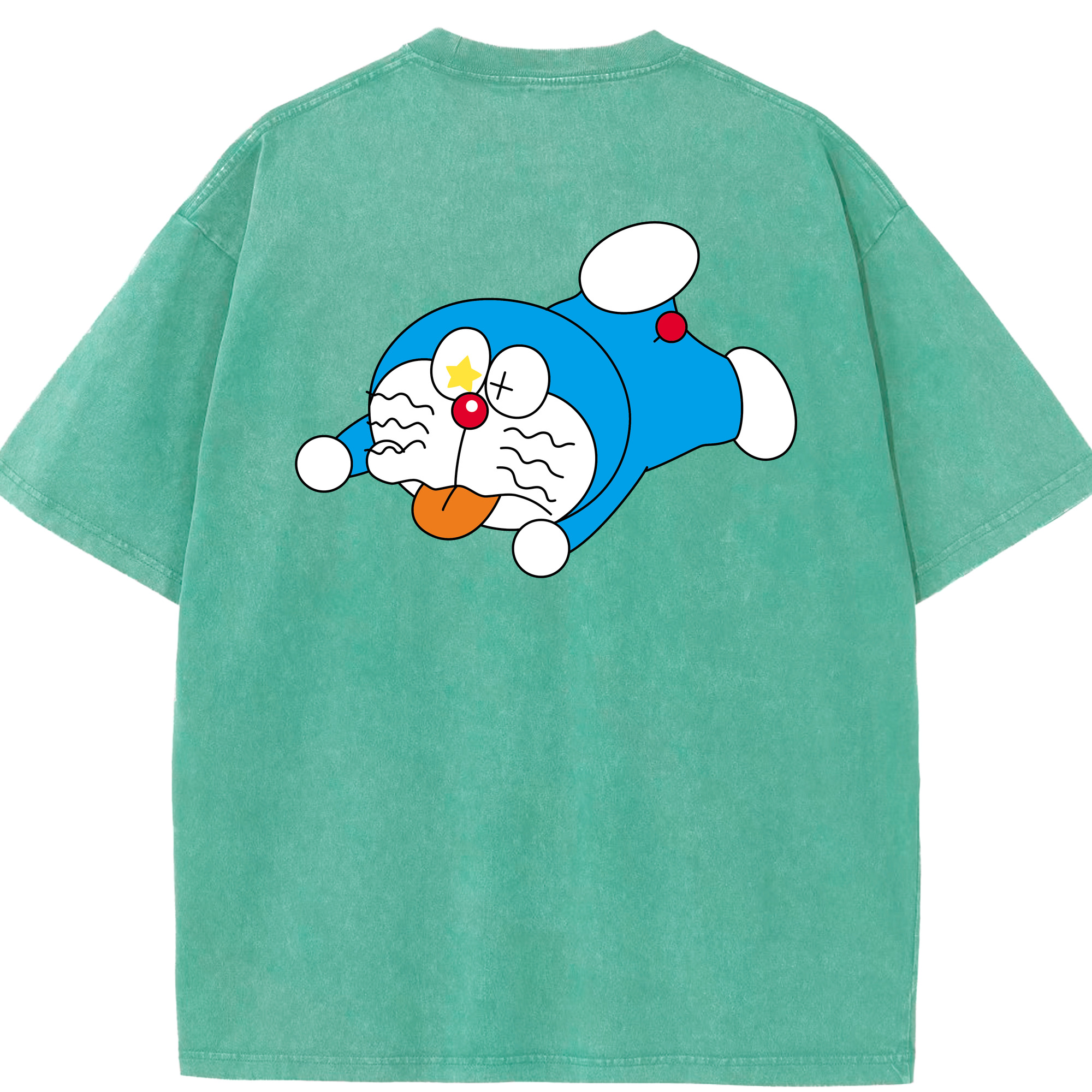（画像用） ドラえもん Doraemon 綿100% ヴィンテージ風 半袖Tシャツ（背面プリント）